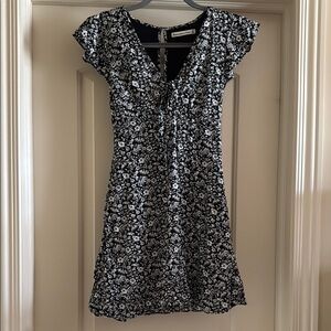 Abercrombie & Fitch Black and White Ruffled A-line Sundress